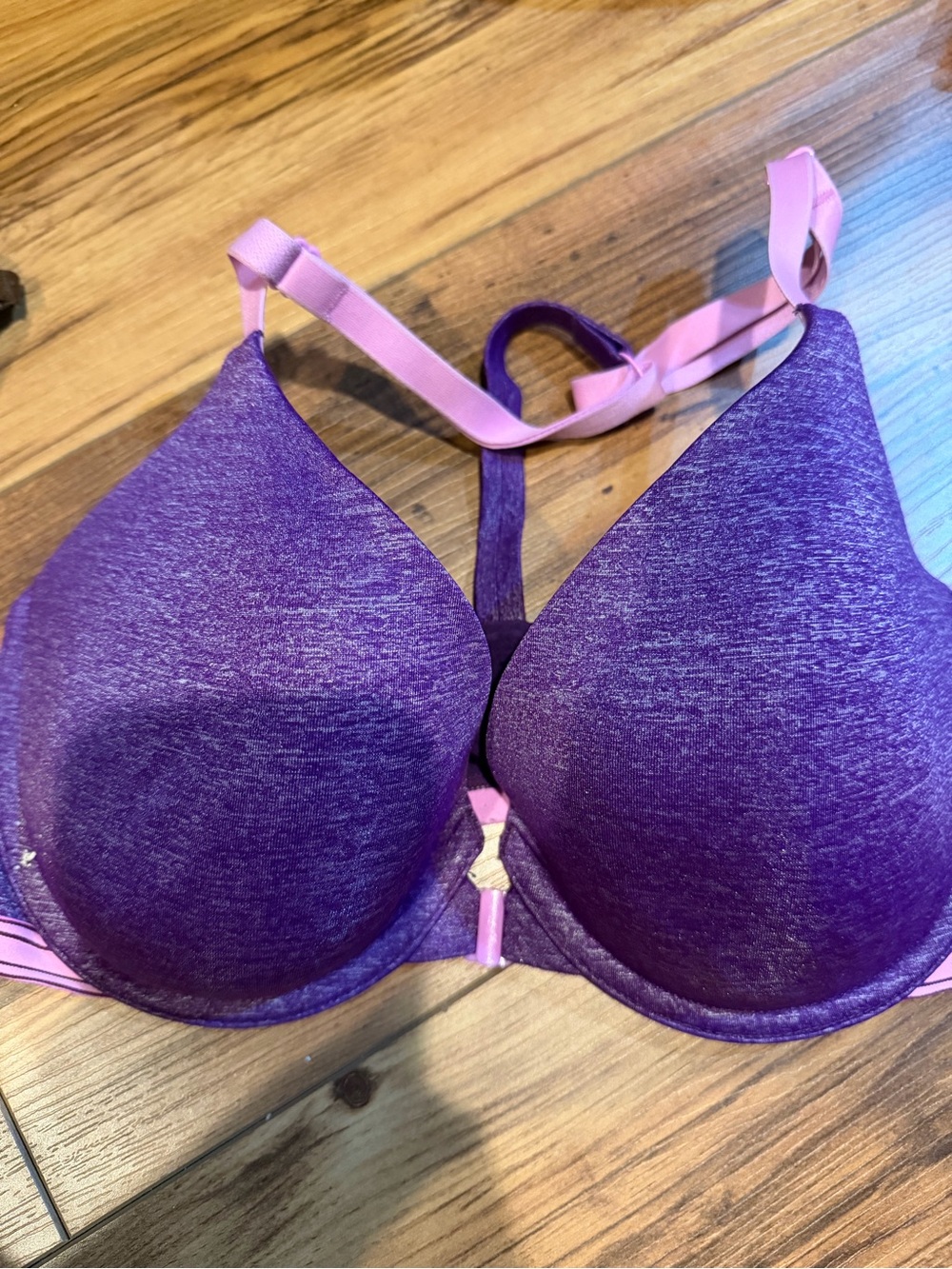 Victoria's Secret Purple Toned Push-Up Bra with Pink Straps